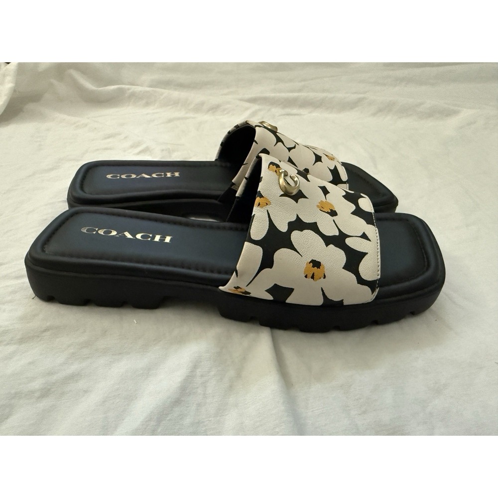 Coach Women's Florence Flat Sandal Floral Print Size 6.5 B US - Picture 3 of 7